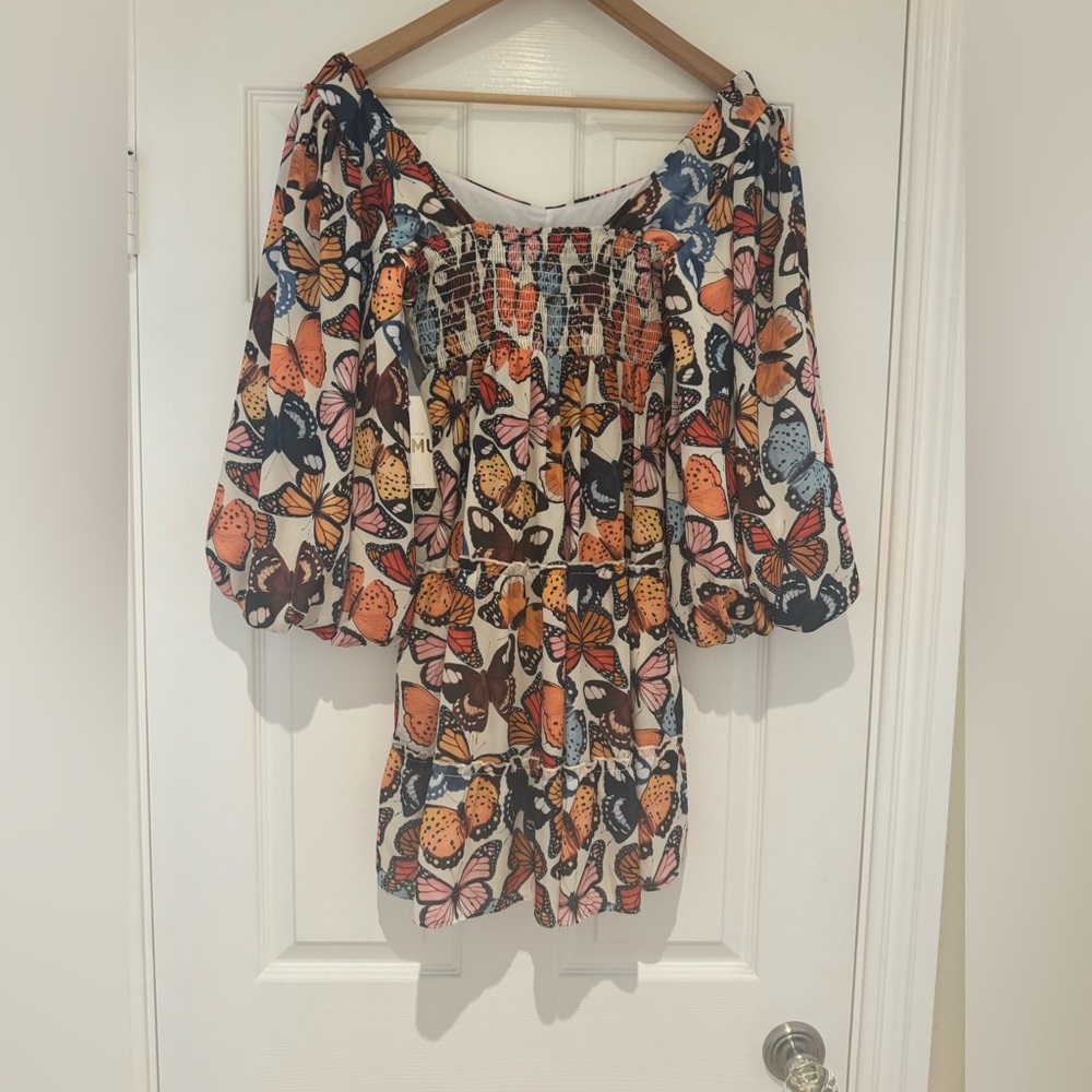 Show Me Your MuMu Butterfly Print Mini Dress